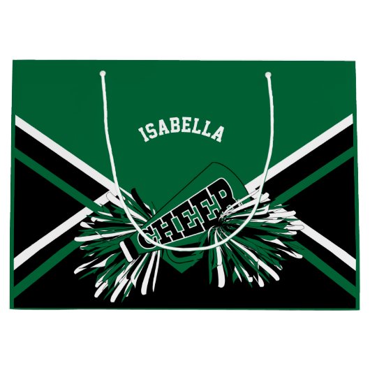 Cheerleaders - donkergroen, zwart, wit - groot large cadeauzakje (Voorkant)