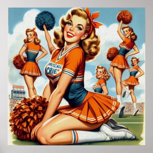  Cheerleaders Illustratie Poster (Voorkant)