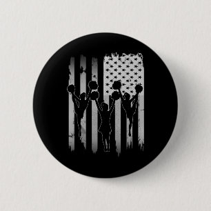 Cheerleaders Usa Amerikaanse Vlag 4 Juli Cheerle Ronde Button 5,7 Cm