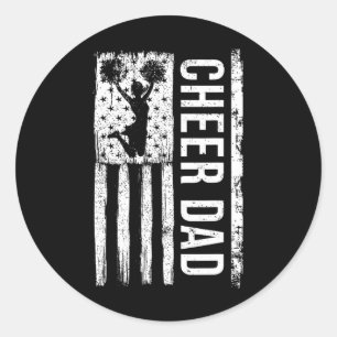 Cheerleading Amerikaanse vlag Vaders Dag C Ronde Sticker