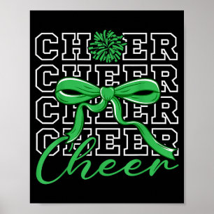 Cheerleading Cheer Groene Coquette Strik Cheerlead Poster