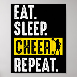 Cheerleading Cheer Team Eet Slaap Cheer Herhaal Ch Poster