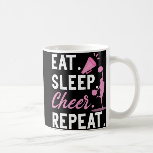 Cheerleading Dance Cheerleader Girls Eat Sleep Che Koffiemok (Rechts)