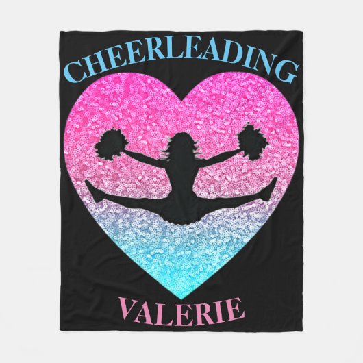 Cheerleading Fleece Blanket met haar naam (Voorkant)