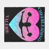 Cheerleading Fleece Blanket met haar naam Deken (Voorkant (Horizontaal))