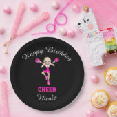 Cheerleading "Happy Birthday" gepersonaliseerd Papieren Bordje (Feest)