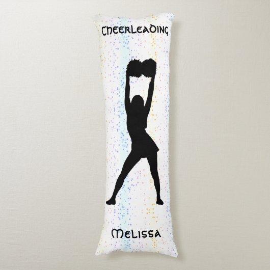 Cheerleading Rainbow Confetti, gepersonaliseerd Lichaamskussen (Voorkant Verticaal)