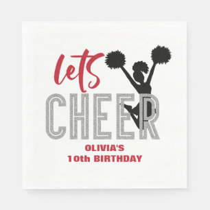 Cheerleading Rood Zilver Zwart Cheer Verjaardag Servet