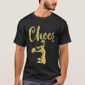 Cheerleading Script Cheer Dark Yellow T-shirt (Voorkant)