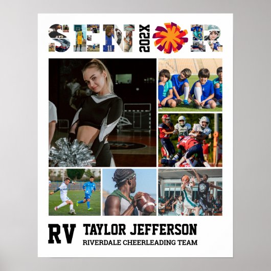Cheerleading Senior Cheer Team Fotocollage Poster (Voorkant)