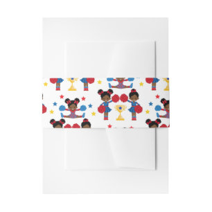 Cheerleading Team Trofee Pom Poms Rood Blauw Geel Uitnodigingen Wikkel