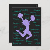Cheerleading Terms Typografie Briefkaart (Voorkant / Achterkant)