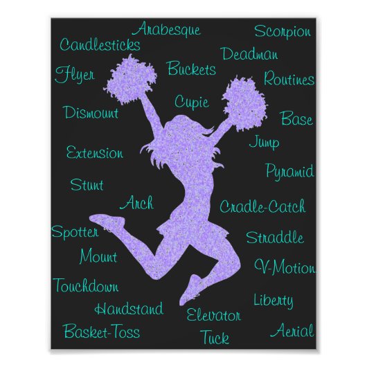 Cheerleading Terms Typografie Foto Afdruk (Voorkant)