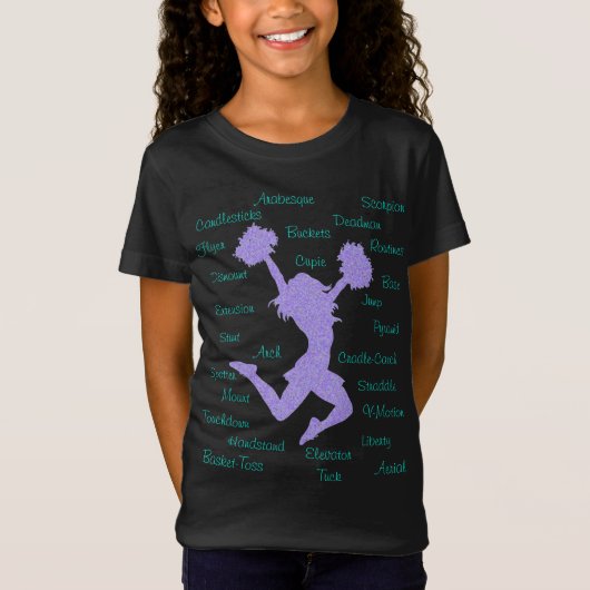 Cheerleading Terms Typography T-Shirt (Voorkant)