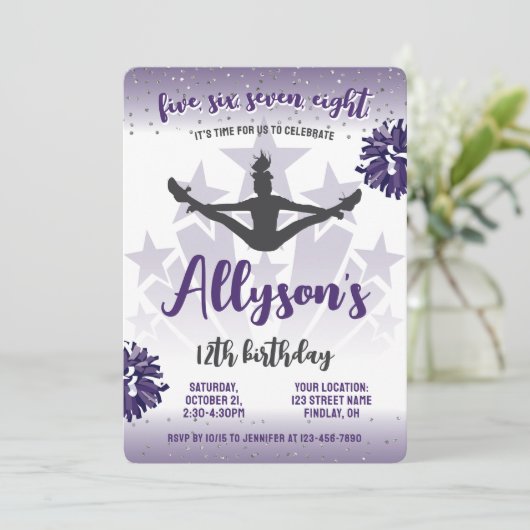 Cheerleading verjaardagsfeestje, elke leeftijd Paa Kaart (Staand voorkant)