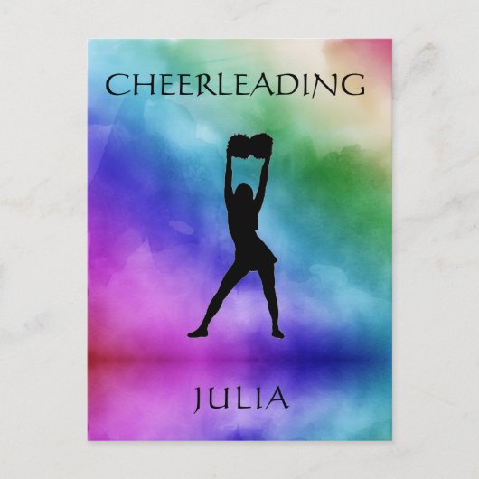 Cheerleading Waterverf Briefkaart (Voorkant)