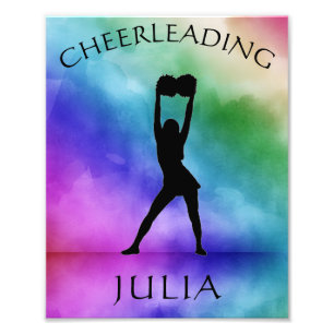 Cheerleading Waterverf Foto Afdruk