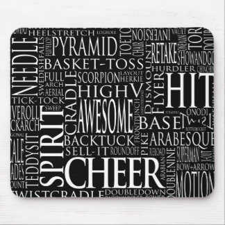 Cheerleading Word Cloud Muismat zwart-wit