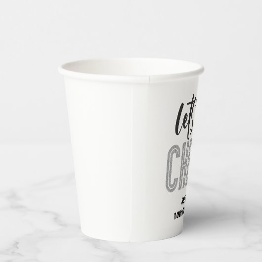 Cheerleading Zilver en Zwart Cheer Verjaardag Papieren Bekers (Rechts)