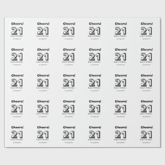 Cheers 21 birthday bold letter name boy man gifts  cadeaupapier