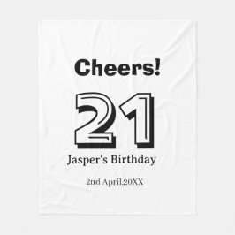 Cheers 21 birthday bold letter name boy man gifts  fleece deken
