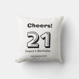 Cheers 21 birthday bold letter name boy man gifts  kussen