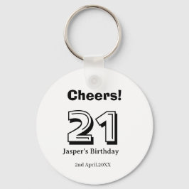 Cheers 21 birthday bold letter name boy man gifts  sleutelhanger
