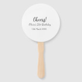 Cheers 21ste verjaardag naam toevoegen datum eenvo handwaaier (Achterkant)