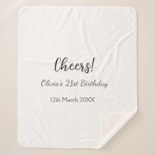 Cheers 21ste verjaardag naam toevoegen datum eenvo sherpa deken