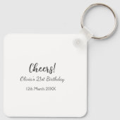 Cheers 21ste verjaardag naam toevoegen datum eenvo sleutelhanger (Achterkant)