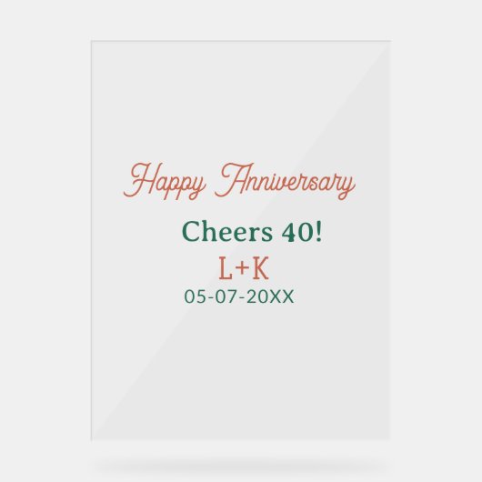 Cheers 40 joyeux anniversaire orange vert nom date (Recto)