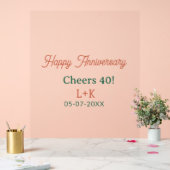 Cheers 40 joyeux anniversaire orange vert nom date (Mariage)