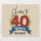 Cheers 40e geboorte bieretiket bier etiket (Enkel label)