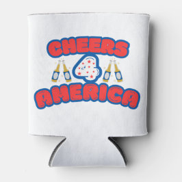 Cheers 4 Amerika in rood, wit en blauw Blikjeskoeler