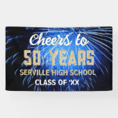 CHEERS 50 ans ! Bannière Réunion Classe bleue (Horizontal)