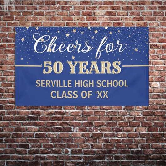 CHEERS 50 ans ! Bannière Réunion de classe PERSONN