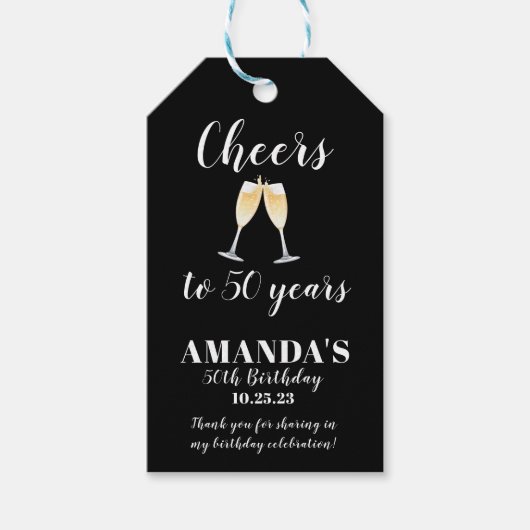 Cheers 50th Birthday Favor | CadeauLabels (Voorkant)