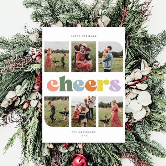 Cheers 6 photo collage de Noël Carte de vacances