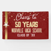 CHEERS à 50 ans! Bannière Réunion de classe PERSON (Horizontal)
