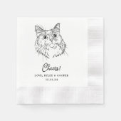 Cheers Aangepaste kat getrokken Cocktail servetten (Voorkant)