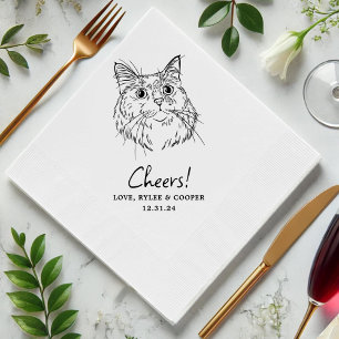 Cheers Aangepaste kat getrokken Cocktail servetten