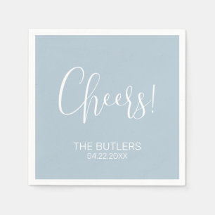Cheers! Aangepaste stoffige blauwe bruiloft servet