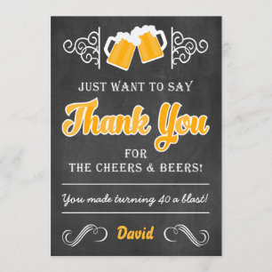 Cheers and Beers 40th Birthday Hartelijk dank Bedankkaart
