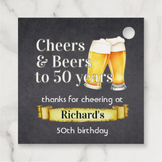 Cheers and Beers 50 Years Simple Vintage Black Bedankjes Labels