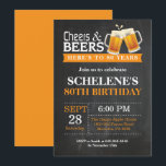 Cheers and Beers 80th Birthday Invitation Card<br><div class="desc">Cheers and Beers 80th Birthday Invitation Card. Anniversaire adulte. Orange. 16ème 18ème 21ème 30ème 40ème 60ème 70ème 80ème 90ème 100ème. N'Importe Quel Âge. Pour plus de personnalisation,  cliquez sur le bouton "Customiser" et utilisez notre outil de conception pour modifier ce modèle.</div>