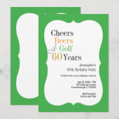 Cheers and Beers Golf 60e verjaardag Groen Kaart (Voorkant / Achterkant)