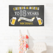 Cheers and Beers Happy 18th Birthday Banner (Insitu)