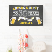 Cheers and Beers Happy 30th Birthday Banner (Insitu)