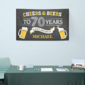 Cheers and Beers Happy 70th Birthday Banner (Beurs)