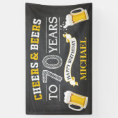 Cheers and Beers Happy 70th Birthday Banner (Verticaal)
